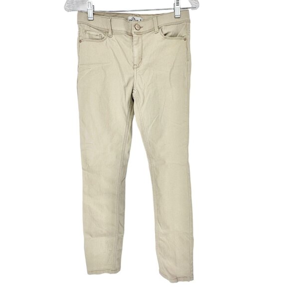 Jordache Skinny Pants Girl's 14 Tan 5 Pocket Adjustable Waist EUC - Picture 1 of 9